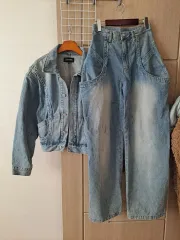 WOOALONG デニム カーブド セットアップ