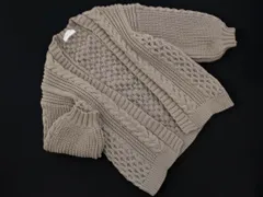 ADAM ET ROPE' アダムエロペ ケーブル編み カーディガン sizeF/ライトグレー ◇■ レディース