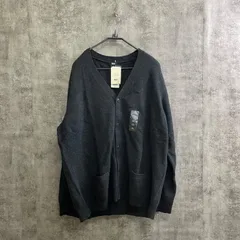 【T-170】UNIQLO 4XL プレミアムラムウール カーディガン グレー 大きいサイズ 新品タグ付