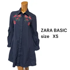 No.232 (♡)ZARA BASIC  刺繍  シャツワンピース フレア