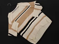 GLOBAL WORK グローバルワーク Vネック マルチボーダー ニット セーター sizeS/オフホワイト ◇■ レディース
