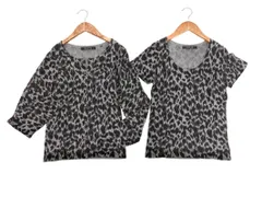 ketty ケティ アンゴラ混 ヒョウ柄 アンサンブル カーディガン sizeM/グレーｘ黒 ◇■ レディース