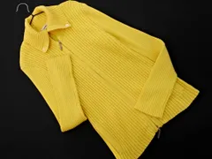 NEWYORKER ニューヨーカー ジップアップ ビッグカラー リブ カーディガン sizeL/黄 ◇■ レディース