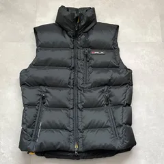 ポロラルフローレン RLX ダウンベスト XS ブラック 黒 美品 ダウン75% フェザー25% メンズ アウター ジップ