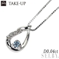 テイクアップ K10WG ダイヤモンド ペンダントネックレス 0.04ct