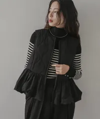 yy 様専用rectangle フレアキルティングベスト 黒／ フラーネ系 ESICA系 高見え