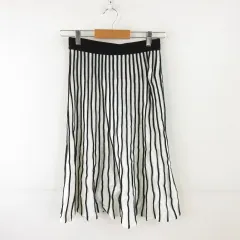 エニィスィス エニシス anySiS ひざ丈スカート ストライプ 白 黒 1 *A566