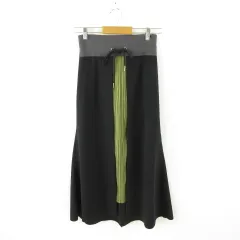 ラディエイト RADIATE ロングスカート プリーツ 黒 緑 38 *A632