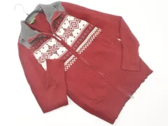 Eddie Bauer エディーバウアー ノルディック柄 ジップアップ ニット カーディガン sizeM/ボルドー ◇■ メンズ