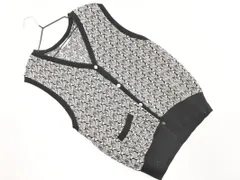 LOWRYS FARM ローリーズファーム 総柄 Vネック ニット ベスト sizeF/白ｘ黒 ◇■ レディース