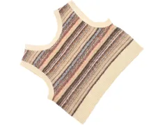 niko and ニコ アンド ボーダー ショート丈 ニット ベスト sizeM/ベージュ ◇■ レディース