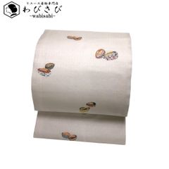 名古屋帯 日本昔話 可愛い動物柄 生成色 O-5773 - メルカリ