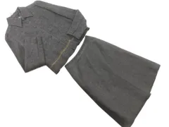 COMME CA コムサ ウール混 セットアップ ジャケット スカート スーツ size上9 下S/チャコール ◇■ レディース