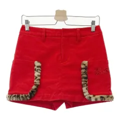 サイズ：2 DANCE WITH DRAGON ダンスウィズドラゴン  裏起毛 キュロットスカート レオパード柄 レッド系 [240101630269] ゴルフウェア レディース ストスト