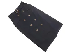 NATURAL BEAUTY BASIC ナチュラルビューティーベーシック ベルト付き タイト スカート sizeM/紺 ■■ レディース