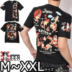 爆烈爛漫娘 金魚づくし百ものがたり 和柄 半袖 Tシャツ RMT-350 ブラック ばくれつらんまんむすめ エフ商会のサムネイル