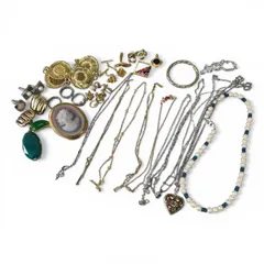 ヴィンテージ アクセサリー おまとめ 金メッキ シルバー K18GF silver刻印 イミテーション