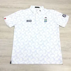 ROUGH&SWELL ラフアンドスウェル 半袖 ポロシャツ XLサイズ ゴルフ ボール柄 刺繍ロゴ ゴルフウェア