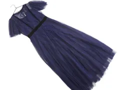 WILLSELECTION ウィルセレクション チュール プリーツ 結婚式二次会 ドレス ワンピース sizeM/紺 ■■ レディース