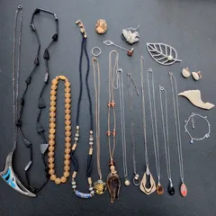 【遺品整理まとめて■78】ジュエリー　20点　K18刻印　SILVER　べっ甲　パール　ネックレス　ブローチ　イヤリング　ブレスレット　アクセサリー