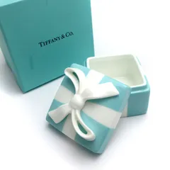 ティファニー TIFFANY＆Co. ミニ ブルーボウ ボックス BOX ティファニーブルー 小物入れ アクセサリーボックス 陶器 箱 ヴィンテージ