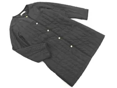 CROCODILE クロコダイル 中綿 ノーカラー コート sizeL/黒 ◇■ レディース