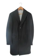 メルローズ MELROSE エクレクティク eclectic ウール混 コート 無地 ロング サイズ44 黒 QQQのサムネイル