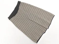 KUMIKYOKU 組曲 ウール100% 総柄 ニット スカート size2/黒xベージュ ◇■ レディース