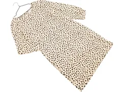 NATURAL BEAUTY BASIC ナチュラルビューティーベーシック 総柄 Iライン ワンピース sizeL/黒ｘベージュ ◇■ レディース