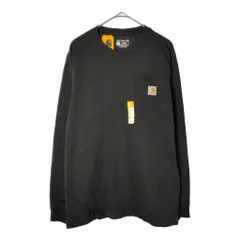新品タグ付き Carhartt カーハート 長袖ポケットＴシャツ ブラック(メンズ S)中古 古着 X4006