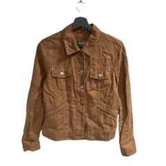 エディーバウアー EDDIE BAUER ブルゾン リネン XS 茶 ブラウン ■WGA