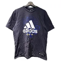 アディダス adidas Tシャツ 半袖 ロゴ L 紺 ネイビー ■WGA