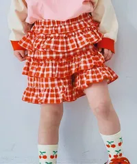 p.premier 先染めチェックのフリフリフリルパンツ　p223036