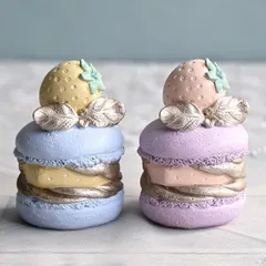 パステルケーキ マカロン 置物 ケーキ オブジェ お菓子 フェイク (1493) 可愛い ロココ調 アフタヌーンティー フェイクスイーツ  姫系 フレンチテイスト 店舗装飾