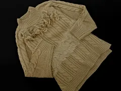 mysty woman ミスティウーマン フェイクヤーン ハイネック ニット セーター sizeF/ベージュ ◇■ レディース