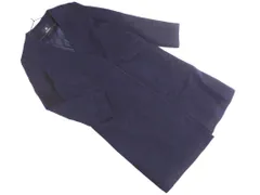 nano universe ナノユニバース ウール混 ノーカラー コート size38/紺 ◇■ レディースのサムネイル