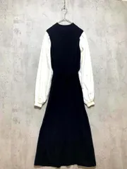 FREE'S MART フリーズマート 布帛ドッキングロングニット ワンピース sizeF/黒 ■■レディース