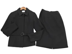 Aylesbury アリスバーリー ウール100% セットアップ ジャケット スカート スーツ size9/黒 ◇■ レディース