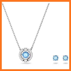 【新品】 [Swarovski] [スワロフスキー] Sparkling Dance Round クリスタル ネックレス スタッズピアス セット 1