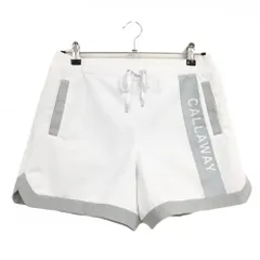 キャロウェイ ショートパンツ 白×グレー ロゴ ウエストゴム  レディース L ゴルフウェア Callaway