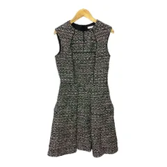 エポカ EPOCA ツイード ノースリーブ ワンピース ひざ丈 38 ブラック ホワイト