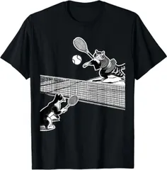 送料無料 100%コットン（猫 ネコ テニス 面白いtシャツ 文字入り メンズ おもしろ 面白い）熱転写3Dプリント メンズ　レディース おもしろい 半袖 パロディ Tシャツ  「バックプリント可能､備考必須」