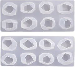NASSIA シリコンモールド クリスタル ファセット2個セット 不規則 UVレジン 石鹸 製氷 手作り (半透明)