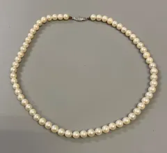 SN1164 パール？ 真珠？ フェイク？ SILVER刻印有り アンティーク パールネックレス ネックレス