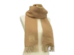 LOEWE ロエベ マフラー アナグラム ブラウン ウール75％ アンゴラ25％ ユニセックス フリンジ 超美品