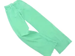 ZARA ザラ カットオフ ワイド デニムパンツ size34/緑 ■■ レディース