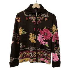 LEONARD(レオナール) ブルゾン サイズL レディース美品  - ダークブラウン×ブラウン×マルチ 長袖/花柄/ジップアップ/春/秋