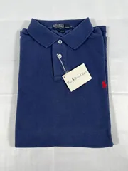 Polo By Ralph Lauren ポロ ラルフローレン　ポロシャツ　ネイビー　S　MADE IN U.S.A.　綿　アメリカ製　90年代　タグ付き　ビンテージ　ヴィンテージ　昭和レトロ　昭和　レトロ