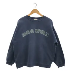 【中古】BANANA REPUBLIC 90s USA製 ロゴスウェット ネイビー size M バナナリパブリック[24]