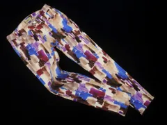 Yanuk ヤヌーク ストレッチ 総柄 スキニー パンツ size24/白ｘ紫x青 ■■ レディース